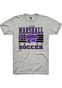 Allison Marshall Rally Mens Ash K-State Wildcats NIL Striped Player T Shirt