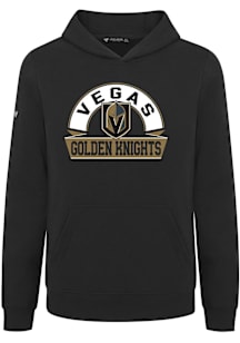 Levelwear Vegas Golden Knights Youth Black Podium Jr Banner Arch Long Sleeve Hoodie