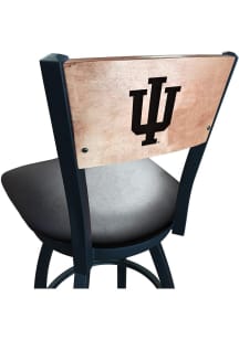 Black Indiana Hoosiers Vinyl Seat Maple Back Swivel Pub Stool
