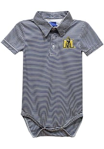 Vive La Fete Murray State Racers Baby Navy Blue Pencil Stripe Short Sleeve One Piece Polo