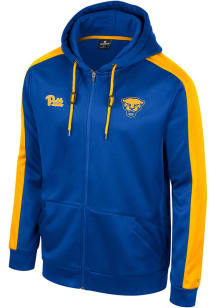 Mens Pitt Panthers Blue Colosseum Team Design Long Sleeve Full Zip Jacket