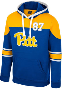 Mens Pitt Panthers Blue Colosseum Team Style Hooded Sweatshirt