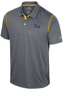 Mens Pitt Panthers Blue Colosseum Team Short Sleeve Polo Shirt