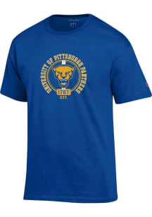 Pitt Panthers Team Graphic Designed Short Sleeve T Shirt - Blue