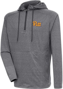 Mens Pitt Panthers Grey Antigua Team Design Hooded Sweatshirt