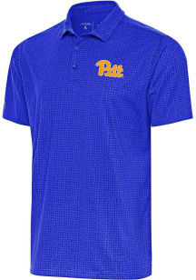 Mens Pitt Panthers Blue Antigua Team Short Sleeve Polo Shirt