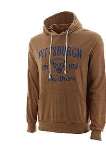 Blue 84 Pitt Panthers Mens Tan Team Long Sleeve Hoodie