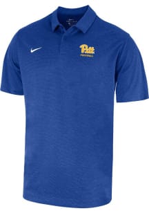 Mens Pitt Panthers Blue Nike Football Short Sleeve Polo Shirt