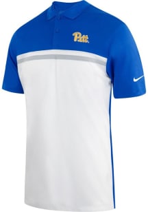 Mens Pitt Panthers Blue Nike Team Design Short Sleeve Polo Shirt