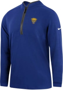 Mens Pitt Panthers Blue Nike Team Design Qtr Zip Pullover