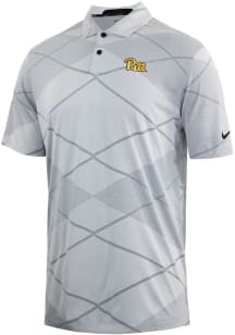 Mens Pitt Panthers Grey Nike Team Short Sleeve Polo Shirt
