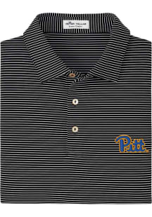 Mens Black Pitt Panthers Team Style Short Sleeve Polo Shirt