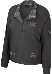 Womens Pitt Panthers Grey Colosseum Team Qtr Zip