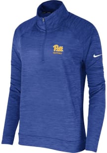 Womens Pitt Panthers Blue Nike Team Design Qtr Zip