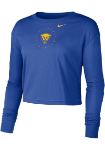 Womens Pitt Panthers Blue Nike Team LS Tee