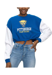 Womens Blue Pitt Panthers Team Crew Sweatshirt