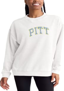 Womens White Pitt Panthers Team Crew Sweatshirt