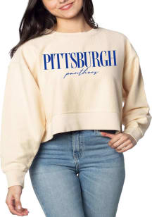 Womens Natural Pitt Panthers Team Crew Sweatshirt