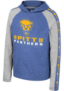 Youth Pitt Panthers Blue Colosseum Team Long Sleeve Hooded Sweatshirt