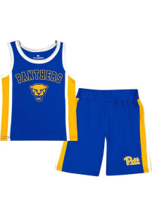 Colosseum Pitt Panthers Toddler Blue Team Set Top and Bottom
