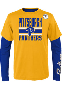 Youth Blue Pitt Panthers Team Wordmark Short Sleeve T-Shirt