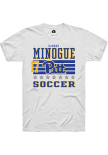 Hannah Minogue Rally Mens White Pitt Panthers NIL Striped Player T Shirt