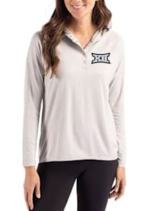 Cutter and Buck Big 12 Womens Ash Coastline Eco Hooded Sweatshirt
