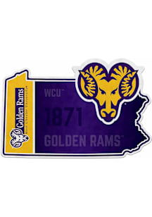 West Chester Golden Rams State Shape Pennant - Gold