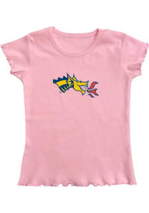 Girls Pink Drexel Dragons Lettuce Edge Short Sleeve Fashion T-Shirt
