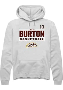 Max Burton Western Michigan Broncos Mens White NIL Stacked Box Player Hood