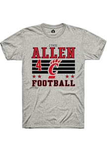Cyrus Allen Cincinnati Bearcats Ash Football NIL Striped Short Sleeve Player T Shirt