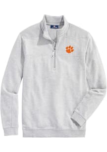Vineyard Vines Clemson Tigers Mens Grey Shep Shirt Long Sleeve Qtr Zip Pullover
