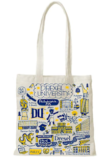 Drexel Dragons White Julia Gash Natural Canvas Slim Tote