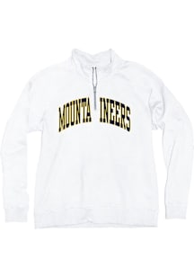 Blue 84 West Virginia Mountaineers Womens White Sanded Qtr Zip