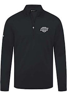 Levelwear Los Angeles Kings Mens Black Heron Embroidered 3D Patch Long Sleeve Qtr Zip Pullover