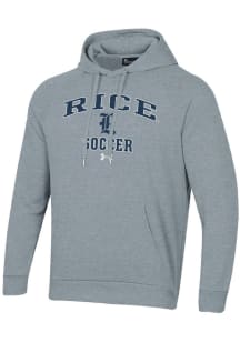 Under Armour Rice Owls Mens Grey Soccer Rival Long Sleeve Hoodie