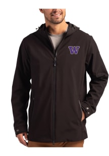 Mens Washington Huskies Black Cutter and Buck Camano Light Weight Jacket