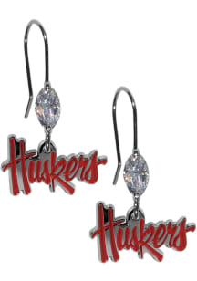 Crystal Dangle Nebraska Cornhuskers Womens Earrings -