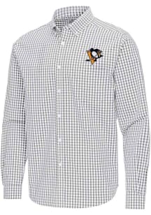 Antigua Pittsburgh Penguins Mens Ash Ellis Long Sleeve Dress Shirt