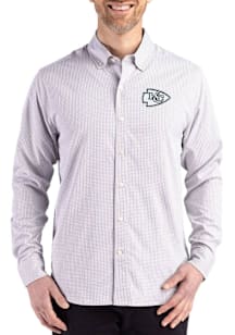 Cutter and Buck Kansas City Chiefs Mens Grey Mono Skyline Long Sleeve Dress Shirt
