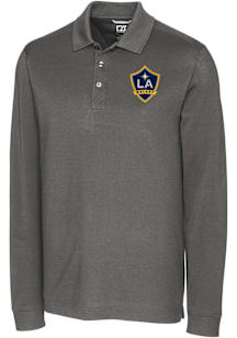 Cutter and Buck LA Galaxy Mens Graphite Advantage Long Sleeve Polo Shirt