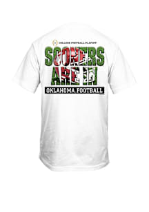Oklahoma Sooners White 2025 CFP Bound Helmet Short Sleeve T Shirt