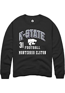 Monterrio Elston Rally Mens Black K-State Wildcats NIL Arch Logo Player Crew