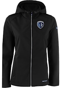 Cutter and Buck Sporting Kansas City Womens Black Evoke Light Weight Jacket