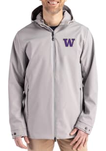 Mens Washington Huskies Grey Cutter and Buck Camano Light Weight Jacket