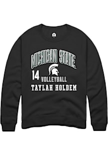 Taylah Holdem Michigan State Spartans Mens Black NIL Arch Logo Player Crew