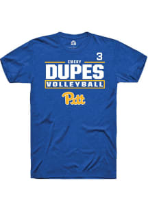 Emery Dupes Rally Mens Blue Pitt Panthers NIL Stacked Box Player T Shirt
