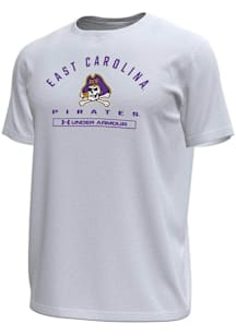 Under Armour East Carolina Pirates White Name Tech Stretch Short Sleeve T Shirt