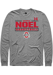 Brandon Noel Ohio State Buckeyes Graphite NIL Stacked Box Long Sleeve Player T Shirt