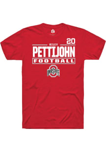 Riley Pettijohn Red Ohio State Buckeyes NIL Stacked Box Short Sleeve T Shirt